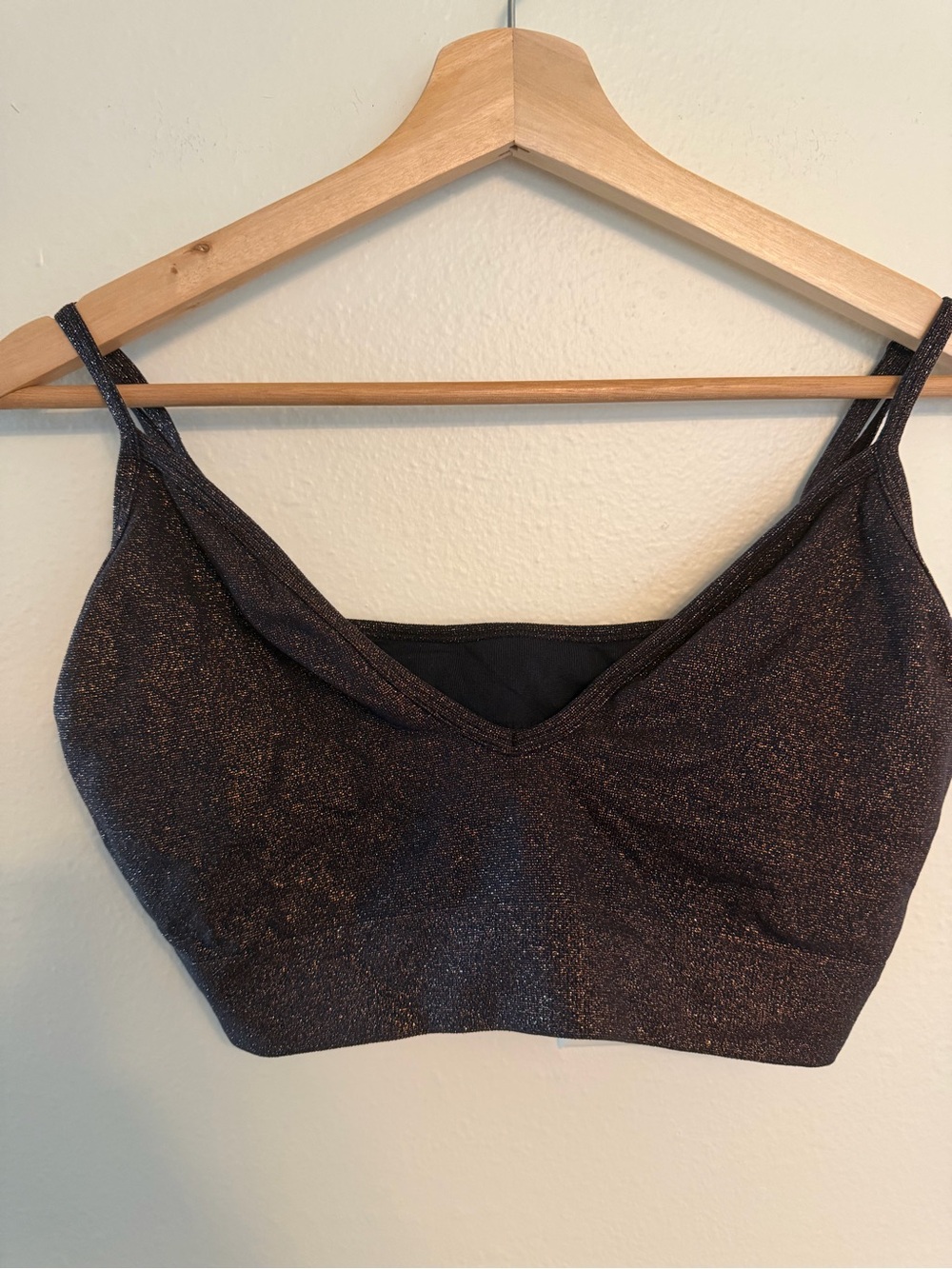 SKIMS Sparkle Bralette in Black with Bronze Shimmer